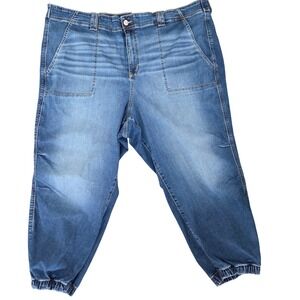 Torrid Jogger Jeans Plus Size 28 Pull On Denim Elastic Hem Patch Pocket